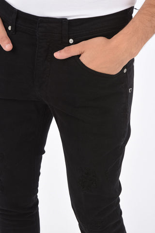 Skinny Fit Ripped Jeans with Frayed Hem 16cm