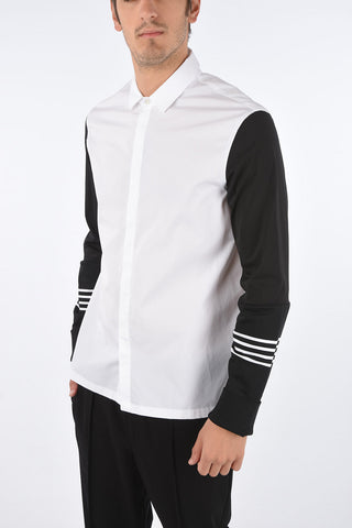 Contrasting Sleeves STRAIGHT FIT Shirt