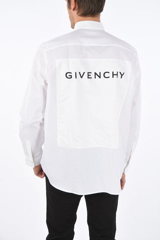 Back Logo Printed Button-Down Shirt
