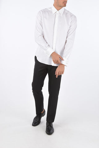 CC COLLECTION Spread Collar Shirt with Cuff Link