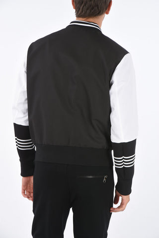SLIM FIT Bomber Jacket with Knitted Sleeves