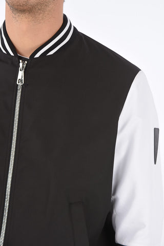 SLIM FIT Bomber Jacket with Knitted Sleeves