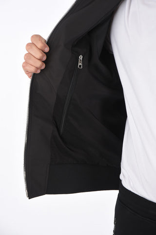 SLIM FIT Bomber Jacket with Knitted Sleeves