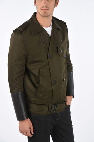 Peacoat with Leather Inserts