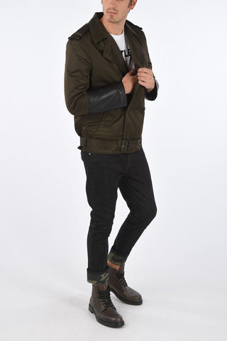 Peacoat with Leather Inserts