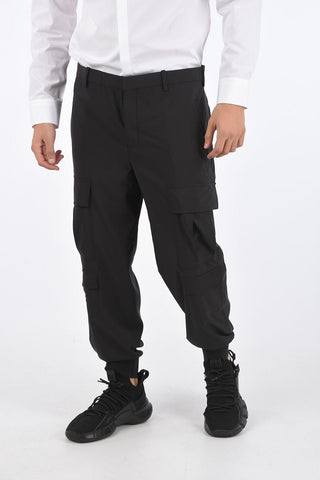 SLOUCH FIT Low Rise Cargo Pants with Concealed Closure and Ankle Bands