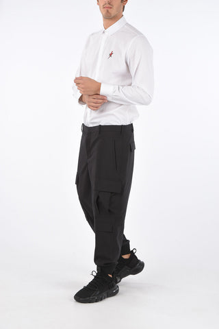 SLOUCH FIT Low Rise Cargo Pants with Concealed Closure and Ankle Bands