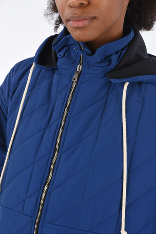 quilted jacket with hood
