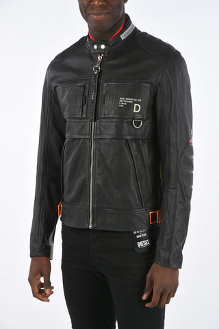 Leather L-DIXON Jacket with Zip Closure