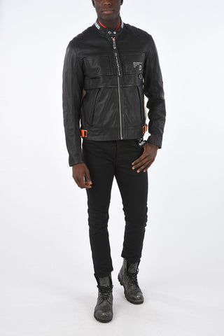 Leather L-DIXON Jacket with Zip Closure