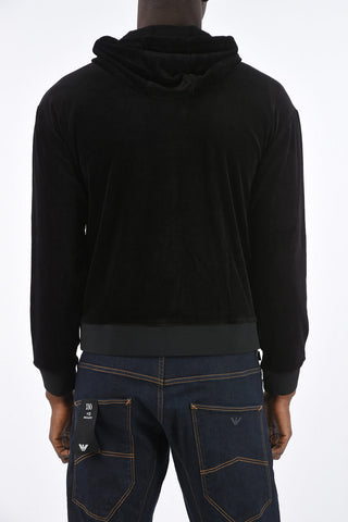 ARMANI EXCHANGE chenille sweatshirt with hood
