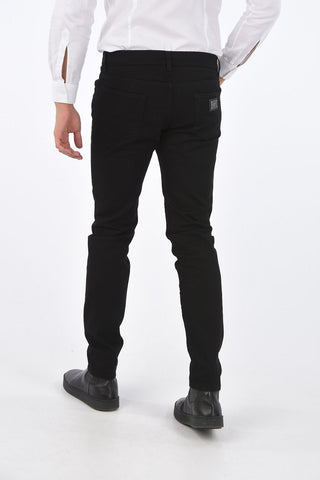 Jeans SLIM FIT con 4 Tasche e Dettagli in Zama e Cuoio 17cm