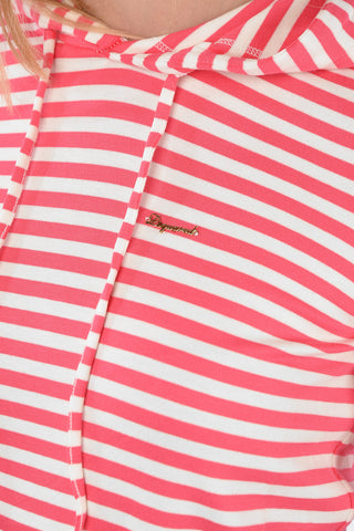 felpa awning striped con Cappuccio