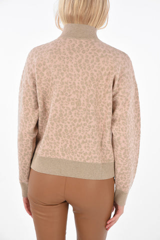 Spotted Embroidered Turtle-Neck Sweater