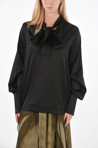 silk tie neck blousa