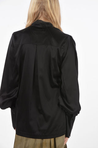 silk tie neck blousa