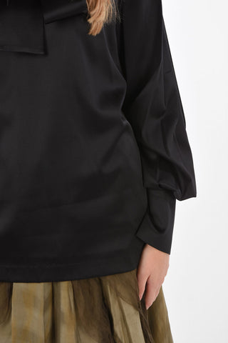 silk tie neck blousa