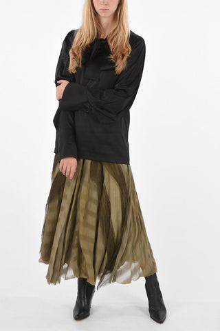 silk tie neck blousa