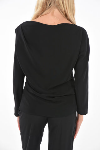Blusa asimmetrica con chiusura zip laterale