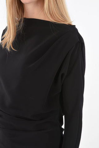Blusa asimmetrica con chiusura zip laterale