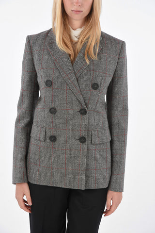 District Check Wool Double Breasted Blazer