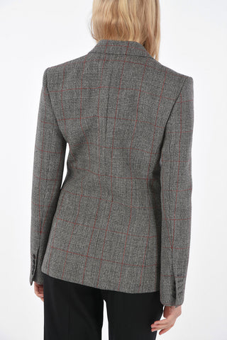 District Check Wool Double Breasted Blazer