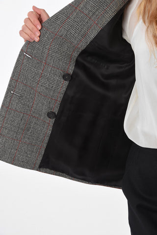 District Check Wool Double Breasted Blazer
