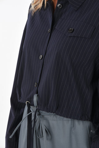 pinstriped cropped BRYCE shirt