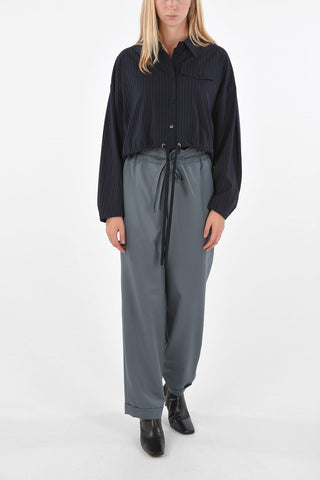 pinstriped cropped BRYCE shirt
