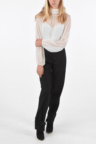 Wool Pants with Adjustable Ankle