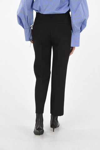 virgin wool single pleat trousers