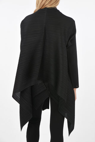 PLEATS PLEASE maxi cardigan asimmetrico plisse'