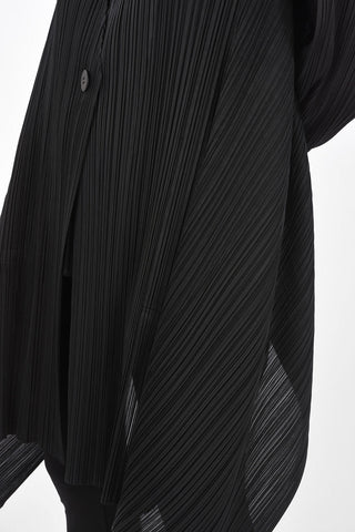 PLEATS PLEASE maxi cardigan asimmetrico plisse'