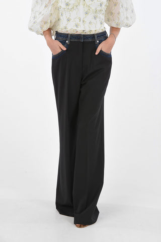 Unstructured Low-Waist Palazzo Pants