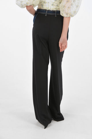 Unstructured Low-Waist Palazzo Pants