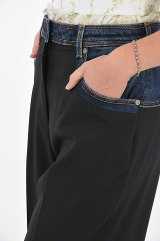 Unstructured Low-Waist Palazzo Pants