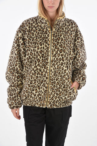 cheetah-print teddy jacket