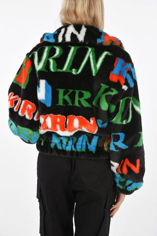 eco fur full zip outerwear jacket