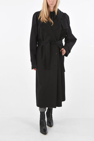 Double breasted trench with belt
