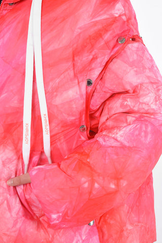 Tie Dye Effect down jacket with removable hood