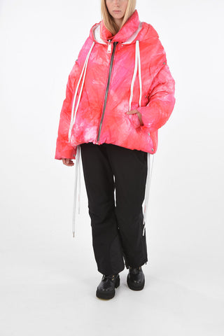Tie Dye Effect down jacket with removable hood