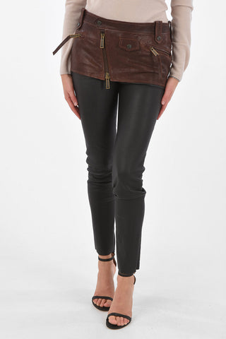 Leather 5 Pocket Mini-Skirt