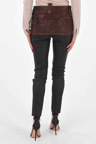 Leather 5 Pocket Mini-Skirt