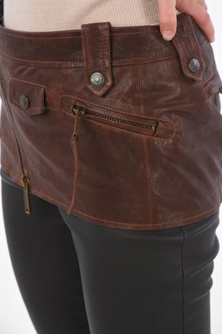 Leather 5 Pocket Mini-Skirt