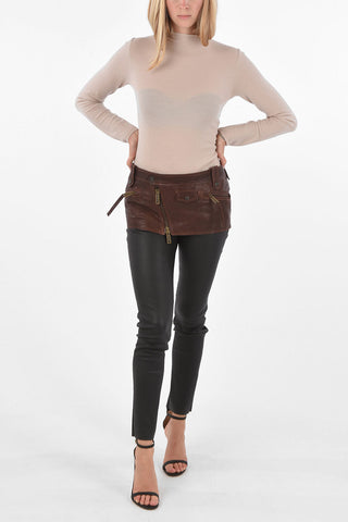 Leather 5 Pocket Mini-Skirt