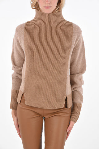 Maglia a Collo alto in Mohair e Lana Vergine 