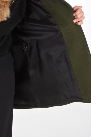 Virgin wool coat with Beaver Fur and Belt