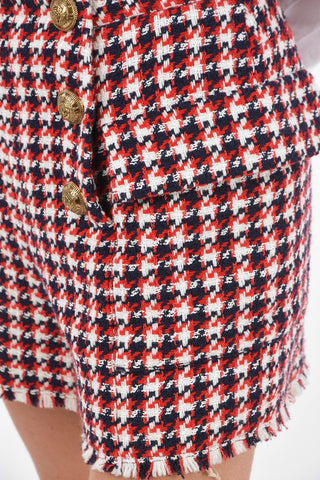 Crochet Blend Cotton Jewel Button Shorts