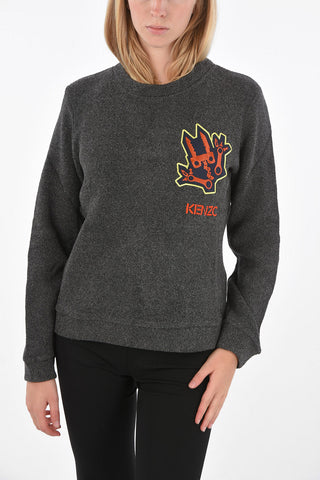 embroidered crew-neck sweater
