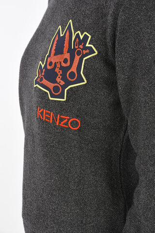 embroidered crew-neck sweater